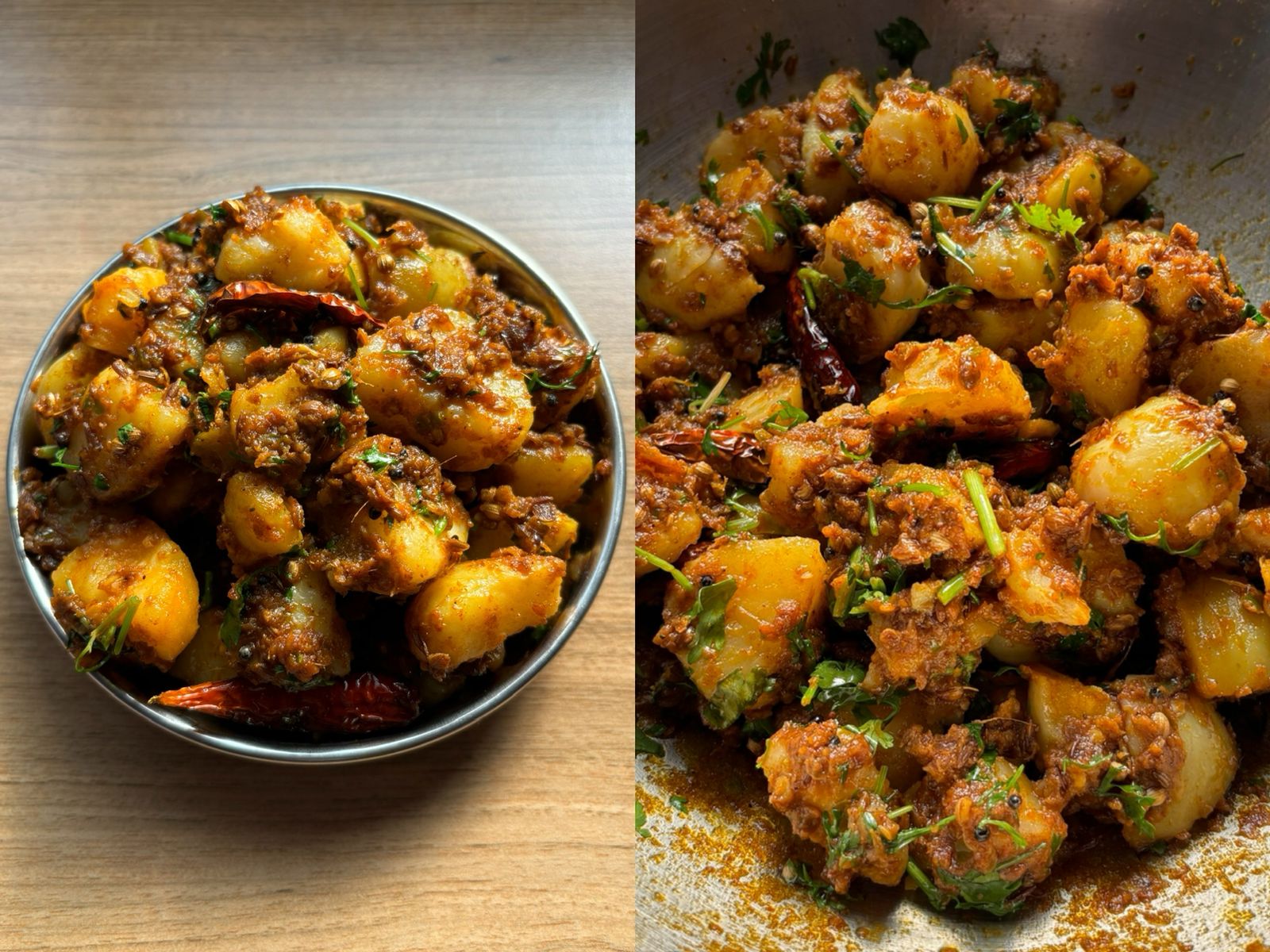 Red Pahadi Aloo & Aloo Ke Gutke Recipe in English: Uttarakhand Cuisine