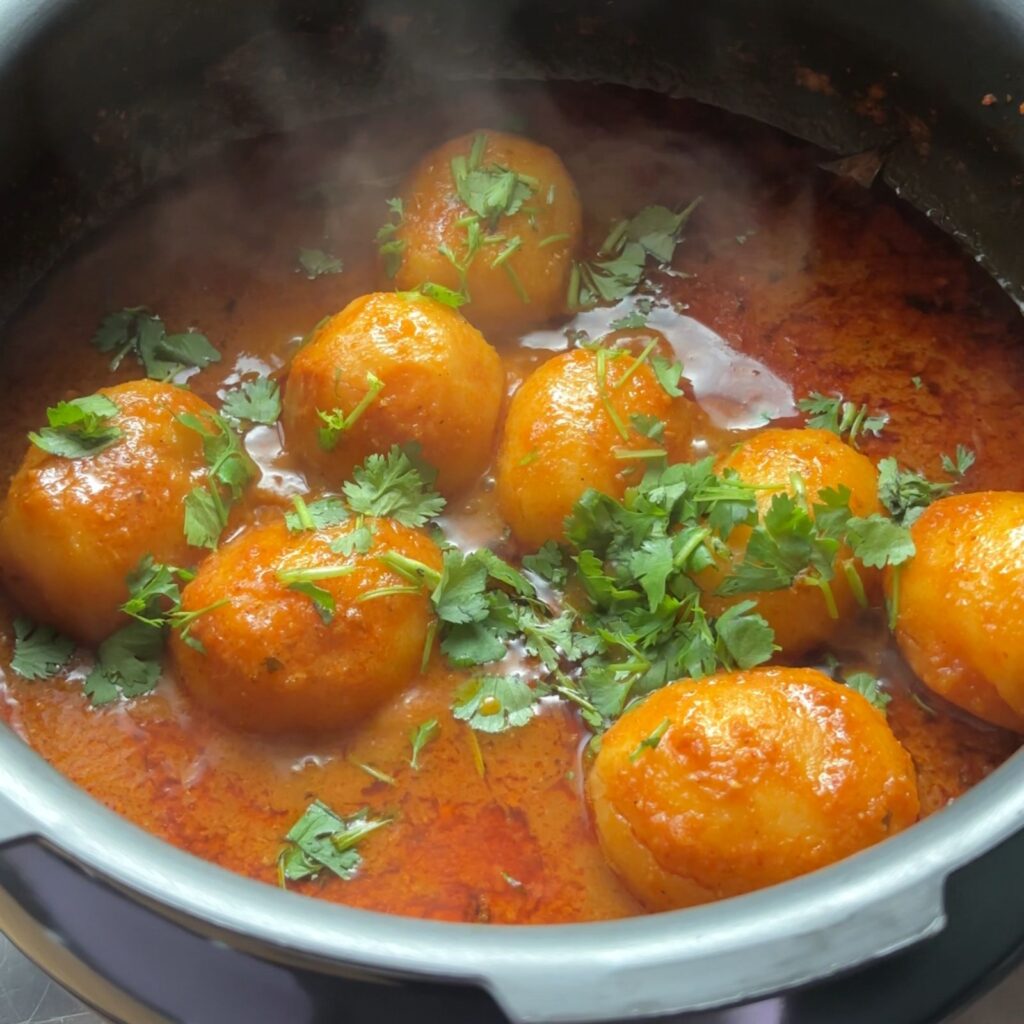 How To Make Dum Aloo In Pressure Cooker | Cooker Wale Dum Aloo Recipe At Home